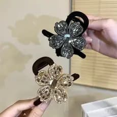High-End luz luxo novo estilo acrílico flor clipe médio volta cabeça strass Hairpin clipe