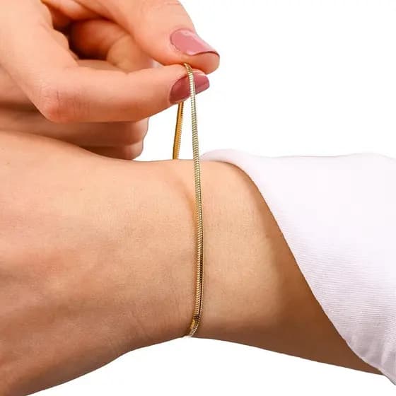 Pulseira modelo rabo de rato Dourado Feminina Unissex Original
