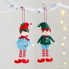 Pingente de Árvore de Natal Estilo Elfo Fofo Pingente de Boneca Decoração de Natal YDRH