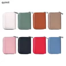 QUIM Carteira Pequena Para Meninas Bolsa De Moedas De Couro PU Da Moda Curta Cor Sólida Mudança Elegante