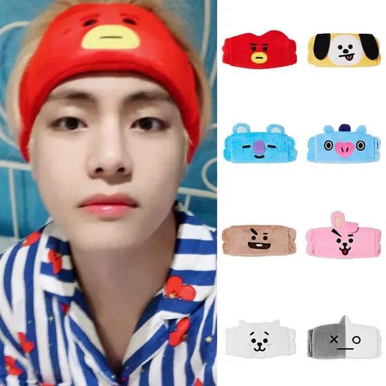 Entrega Rápida Kpop BTS BT21 Maquiagem Faixa de Cabelo Lavável Faixa de Limpeza LLOG