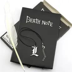 Conjunto De Caderno De Anime Death Note , Diário De Couro E Caneta De Pena De Colar Para Papelaria