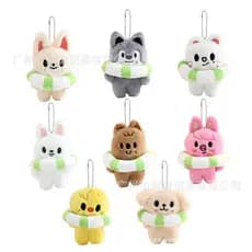 K Kpop crianças skzoo brinquedo de pelúcia lobo cinza boneca anel de natação boneca chaveiro pingente