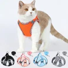 Conjunto De Arreios E Trelas Para Cães Pequenos Médios Refletivos Coletes Chihuahua Acessórios Pomeranian Suprimentos