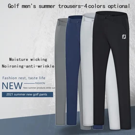 【FootJoy】Golf Calças de golfe de verão, calças casuais, roupas masculinas