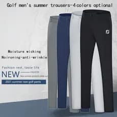 【FootJoy】Golf Calças de golfe de verão, calças casuais, roupas masculinas