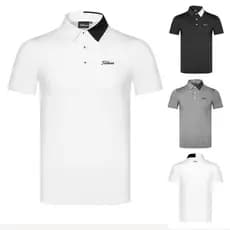 [Título] Camisa POLO masculina de manga curta de golfe Camiseta esportiva masculina masculina respirável de secagem rápi