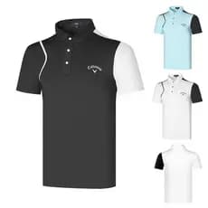 [Callaway] camisa POLO masculina de manga curta de golfe respirável de secagem rápida camisa POLO masculina camiseta esp