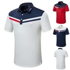 [Título] Camiseta masculina de manga curta de golfe Roupas masculinas Camisa POLO masculina respirável de secagem rápida