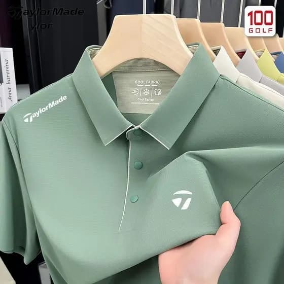 [TayIorMade] golfe masculino de manga curta respirável de secagem rápida Stretch Top masculino golfe camisa de bola masc