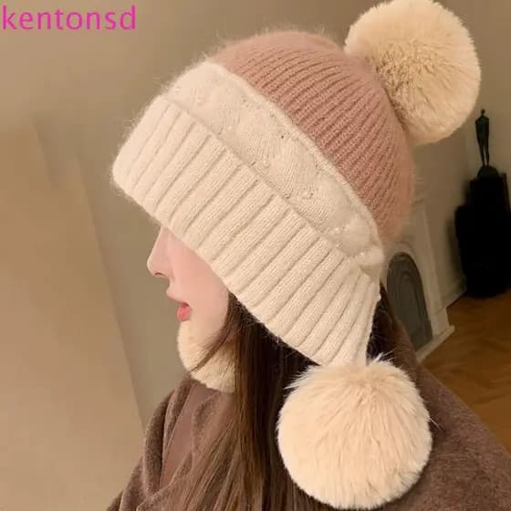 Chapéu de Pelúcia Kington SD, Chapéu de Lã Tricotado à Prova de Frio, Chapéu de Proteção para Ouvidos Espesso V 8UR6