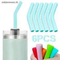 [HM] 6 Pçs/Set Capas De Palha De Silicone Macio Canudos Dicas Adequadas Para Bicos Aço Inoxidável Reutilizáveis De 9mm D