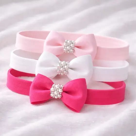 Kit Faixa com Laço Premium para Bebê Meninas Elásticos Laços De Cabelo Infantil Crianças Acessórios Para Presentes