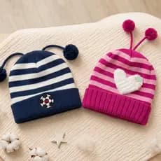 Touca Infantil Bebê Menino Menina Tricotado INVERNO Pelinho PomPom 1 a 3 anos