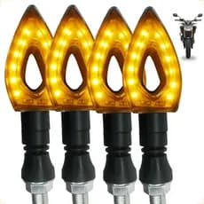 Kit Par Pisca Seta de Led Moto Esportiva Modelo Flecha Vazada Universal Rosca 10mm Resistente