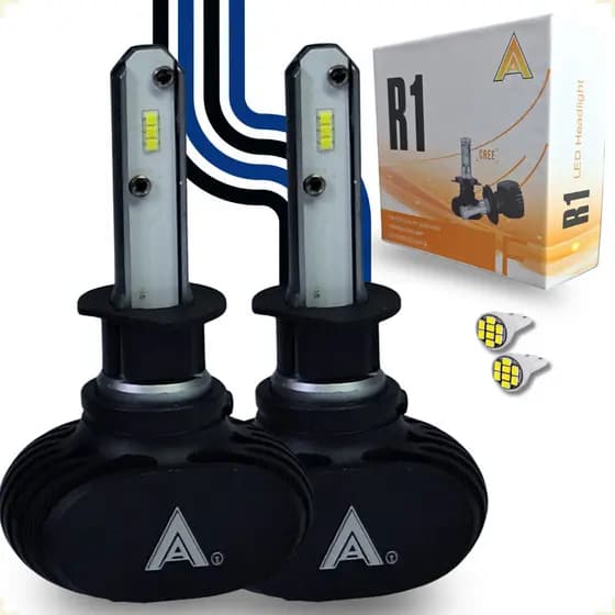 Kit de Lâmpadas Super Led R1 Pingo T10 Alto Baixo Milha H1 H3 H4 H7 HB3 HB4 6000k Carro Universal