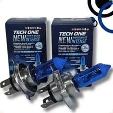 Kit de Farol Halógeno 60/55W Lâmpada Carro H4 Farol Alto e Baixo Par Super Branca 12V Tech One
