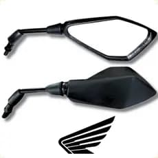 Retrovisor Z400 Para Moto Honda Rosca 10mm Par Preto Haste Curta Esportivo Alta Qualidade
