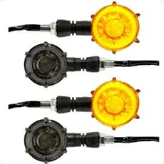 Kit Seta Pisca de Led Moto Custom Bullet Chopper Bobber Bicolor Rosca 10mm Kansas Horizon Intruder