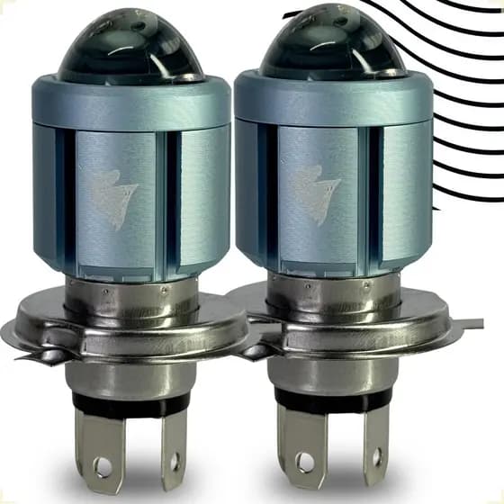 Lâmpada Farol Projetor Led H4 Bicolor Branca e Amarela 1500Lm Moto Carro Super Forte Stallion 9-80V