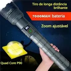 Lanterna Tática-Zoom 20w Telescópico Intensidade Com Display Digital Para Ambientes Externos