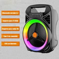 Caixa de Som Bluetooth 2200W PMPO Portatil com LED RGB/Microfone/USB/SD/Aux