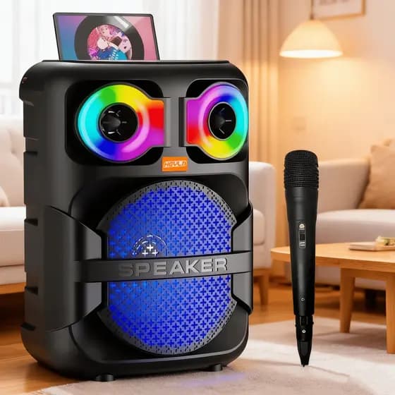Caixa de Som Bluetooth Portátil Potente 2200w LED RGB IPX6 USB TWS FM para Exteriores e Festa
