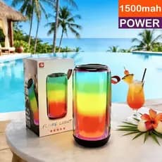 Caixa de Som Bluetooth Portátil Potente 1500mAh LED RGB TWS FM USB/SD Estéreo para Festa Praia