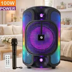 Caixa de Som Bluetooth Portátil Potente LED RGB TWS FM C/microfone 100W para Festa Viagem Praia