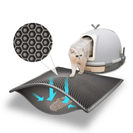 78 x 62cm EVA Cat Litter Mat Washable Double Layer Cat Litter Box Compatible Grande tamanho dupla camada cat litter mat