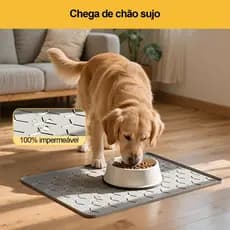 Tapete alimentador em silicone para pets, impermeável, tamanho 55cm × 80cm e de fácil limpeza