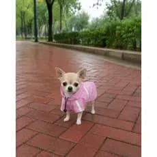 Capa de Chuva para Cachorro Jaqueta Impermeável c/ Fita Refletiva, Prova d’Água para Uso ao Ar Livre