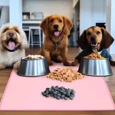 Tapete de Comedouro para Pets (Cães/Gatos) Silicone Seguro Alimentar Impermeável Antiderrapante