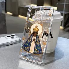 Capinha Capa Para Samsung A04 A05 A12 A14 A15 A17 A23 A32 A35 A50 A72 Transparente À Prova de Choque Nossa Senhora