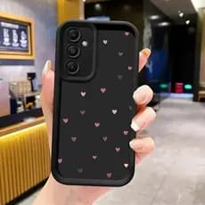 Capinha Capa de Silicone Corações coloridos Anti queda para Samsung A04 A05 A10 A12 A14 A15 A32 A35 A55 A72