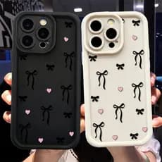 Capinha Capa Para Samsung A03 A04 A05 A12 A13 A15 A23 A32 A35 A50 A52 A71 A72 Silicone À Prova de Choque Laço rosa