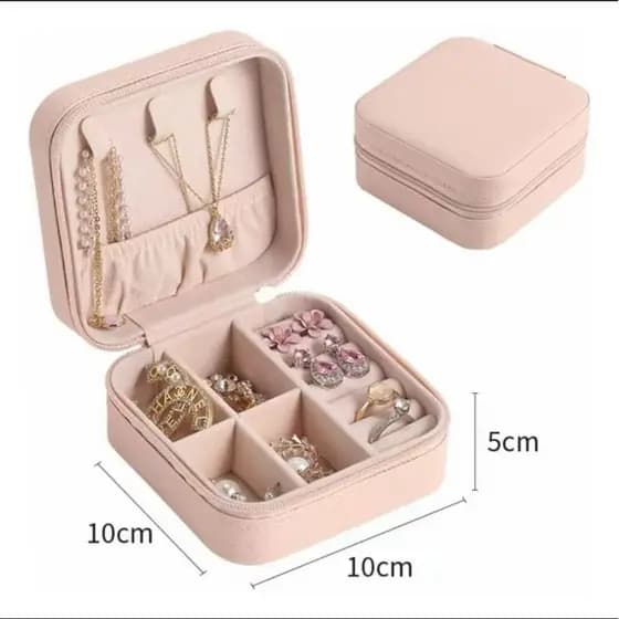Estojo Porta-Joias Organizadora com Zíper – Compacta e Elegante
