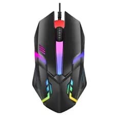 Mouse Gamer Preto Luzes Rgb Preto Optico