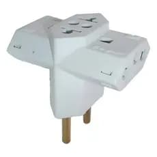 Adaptador Tomada T 3 Pino Para 2 20 Ampere 127/220v Branco/preto