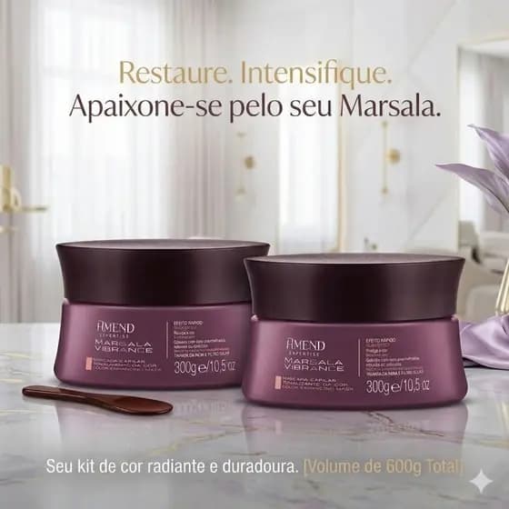 Kit 2 Unidades Amend Cosmetics Mársala Expertise Marsala Vibrance 300G
