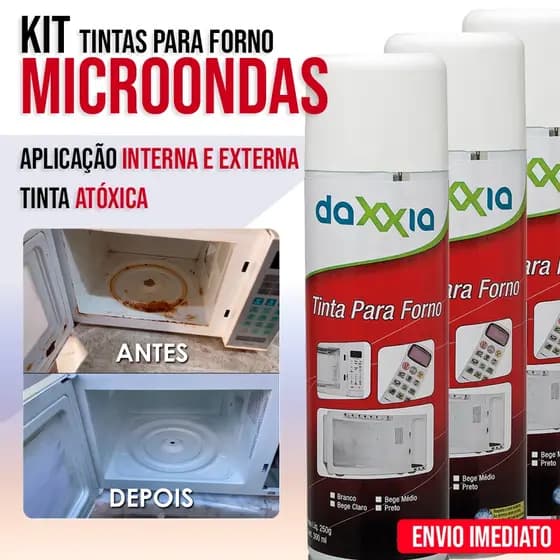 Tinta de Microondas Pintura Interna E Externa Daxxia Cor Branca 300ml - ENVIO IMEDIATO