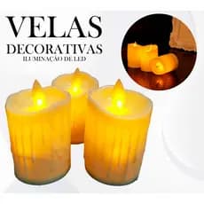 Vela Decorativa Chama Realista 7cm - Iluminação Romântica Decoração de Festas Halloween Natal