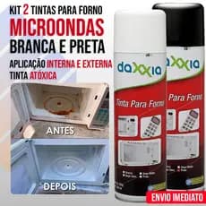 Kit 2 Tintas Cores BRANCA E PRETA para Pintura e Restauração de Microondas Interna e Externa - 300ml