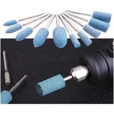 Kit Pontas Montadas Pedra Esmeril Ideal Para Acabamentos Polimentos - Conjunto Para Mini Furadeira Drill Retifica