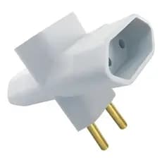 KIT 10 Adaptadores De Tomada Benjamin T / 3 Entradas 2 Pinos Plug Fino Bipolar 10a/250v