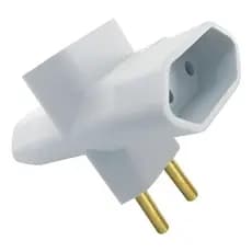 Adaptador De Tomada Benjamin T / 3 Entradas 2 Pinos Plug Fino Bipolar 10a/250v