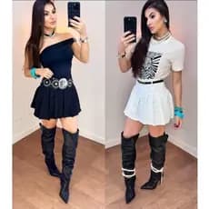 Short Saia Plissada Feminina com Pregas, Zíper em Tecido Alfaiataria - Disponível em Diversas Cores
