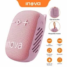 INOVA RAD-12098 Caixa de Som Bluetooth 5W TWS Portátil Grave Intenso IPX6 Impermeável com HIFI e FM