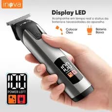 Inova Máquina Cortar Cabelo Elétrica Sem Fio Alta Precisão Baixo Ruído Bateria de Longa Duração