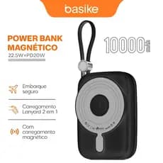 BASIKE Carregador Portátil Magnético 10000mAh Magsafe PD 22.5W Sem Fio 15W Qi Portátil